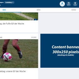 Desktop and mobile ad slots on FuPa Luxembourg - desktop view