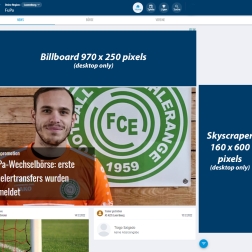 Desktop only ad slots on FuPa Luxembourg